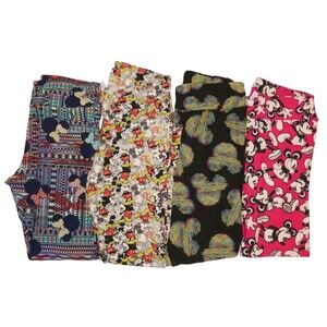 LuLaRoe Disney Mickey Mouse Minnie Mouse Print Leggings Tall & Curvy